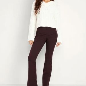 Old Navy Size 4 Pixie Flare High Rise Brown Secret Smooth Pockets Pants NWT